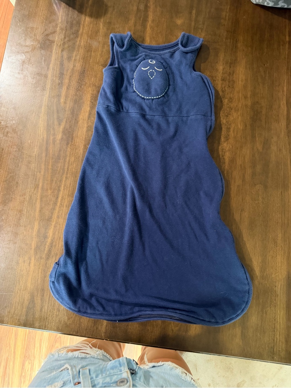 Nested Bean Navy Blue Wearable Baby Sleep Sack with Embroidered Front